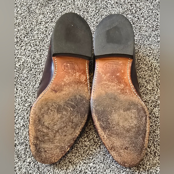 JOHNSON & MURPHY ARISTOCRATS ALL LEATHER DARK BURGUNDY SLIP ON Mens Size 8 - Picture 3 of 11